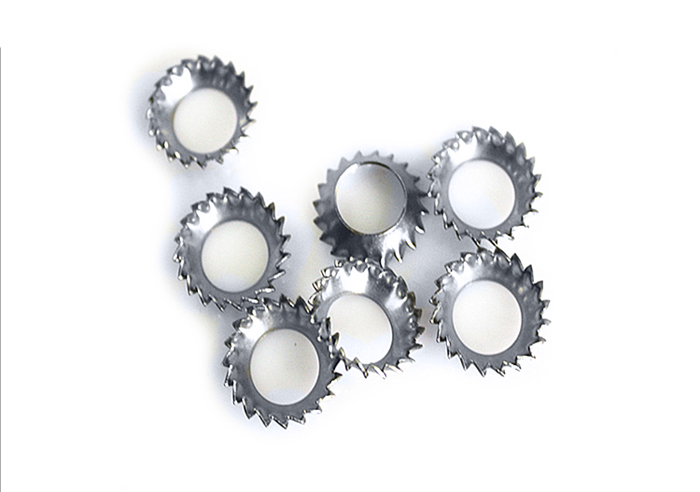 100-Pack 5/16" External Tooth Countersunk Lock Washers – Zinc Plated Steel, AIS